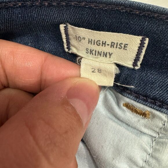 Madewell Womens‎ Blue Skinny Jeans Size 28 Denim 10" High Rise Button Fly - Picture 9 of 13